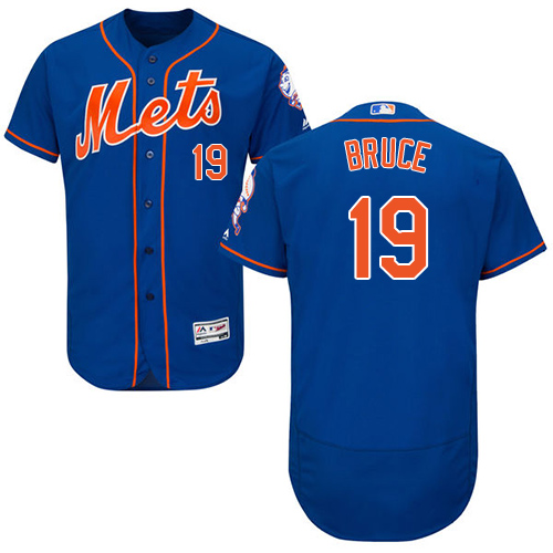 Mets #19 Jay Bruce Blue Flexbase Authentic Collection Stitched MLB Jersey - Click Image to Close